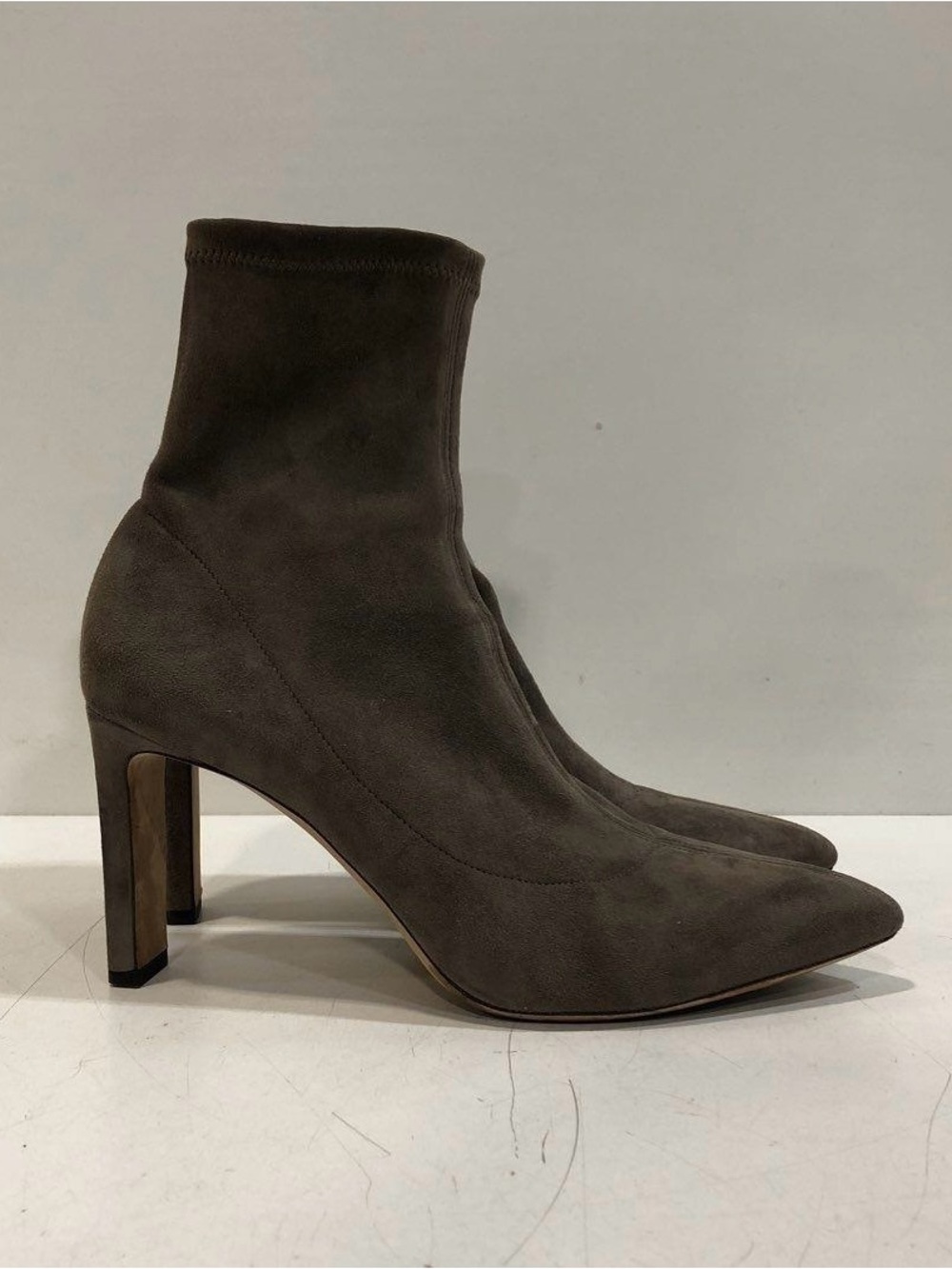Jimmy Choo Louella Brown Suede Pointed-Toe Ankle Boots
